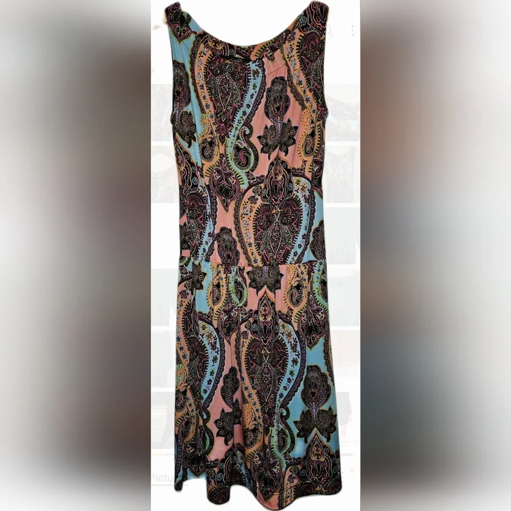 Essentials by Milano Paisley Sleeveless Dress - size small - Picture 1 of 6